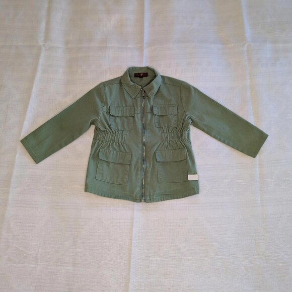 7 For All Mankind Girls‎ Cargo Green Zip up Jacket - Picture 1 of 9